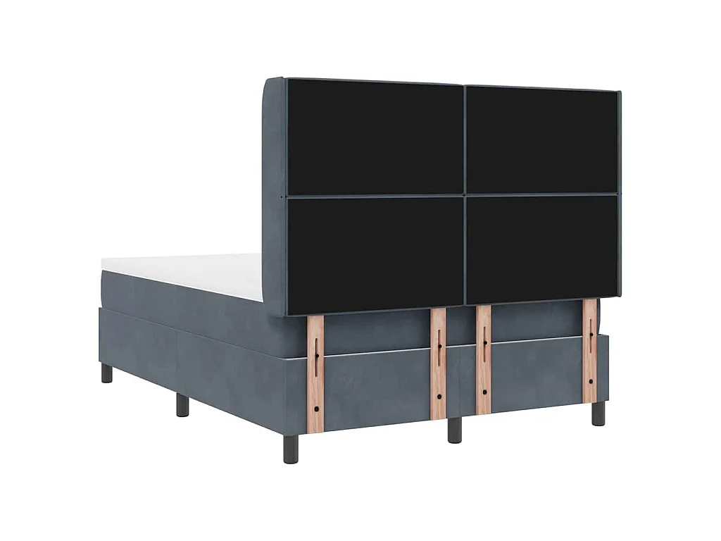 Boxspringbed met hoofdeinde Donkergrijs 140 x 190 cm Fluweel