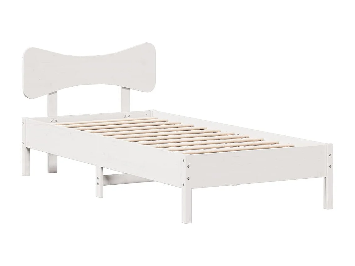 Giroletto senza Materasso Bianco 100x200 cm Legno Massello Pino