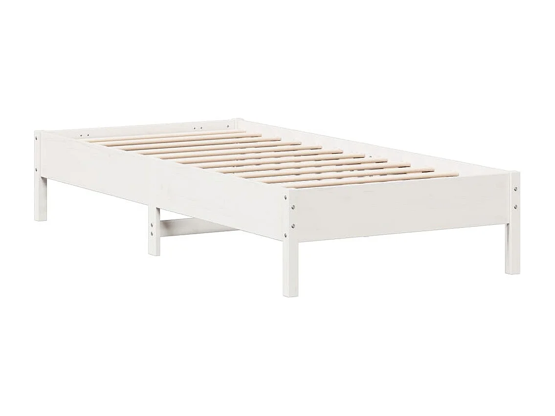 Giroletto senza Materasso Bianco 100x200 cm Legno Massello Pino