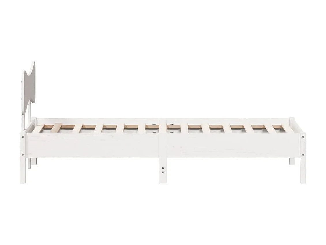 Giroletto senza Materasso Bianco 100x200 cm Legno Massello Pino