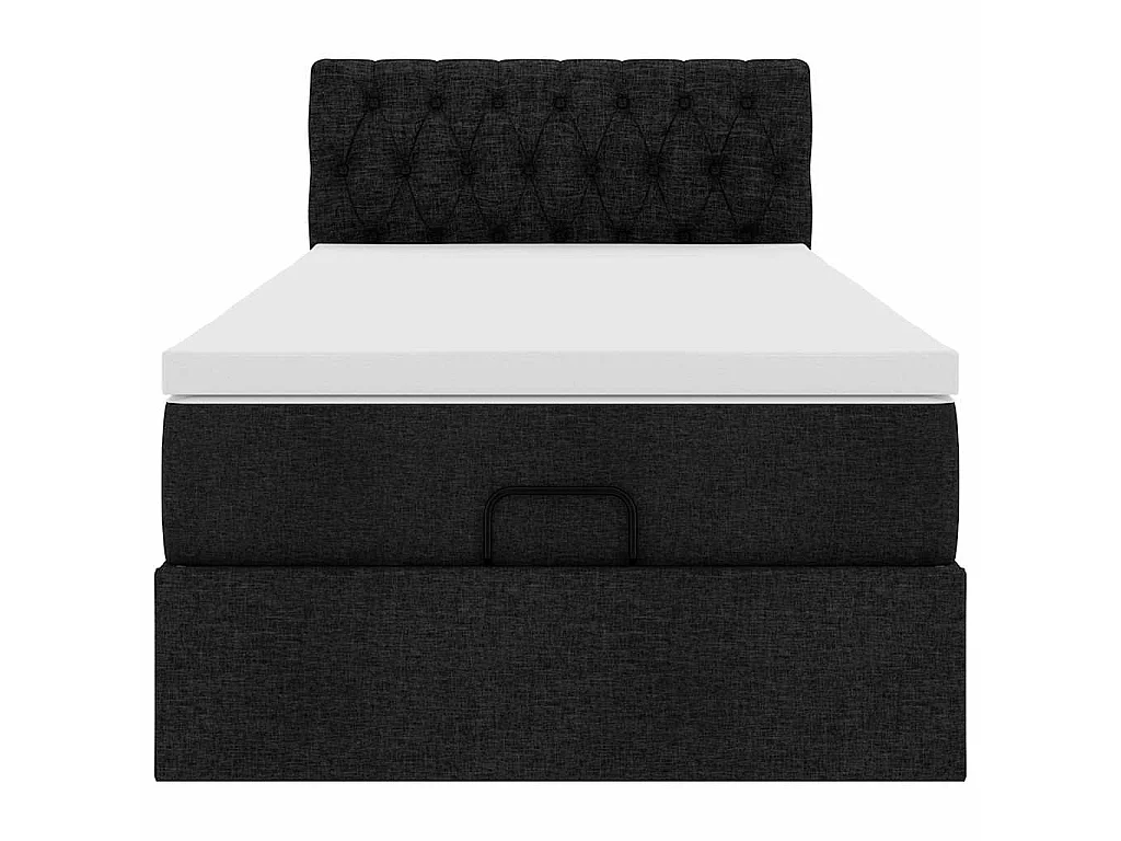 Bed met matras 90x200 cm stof zwart