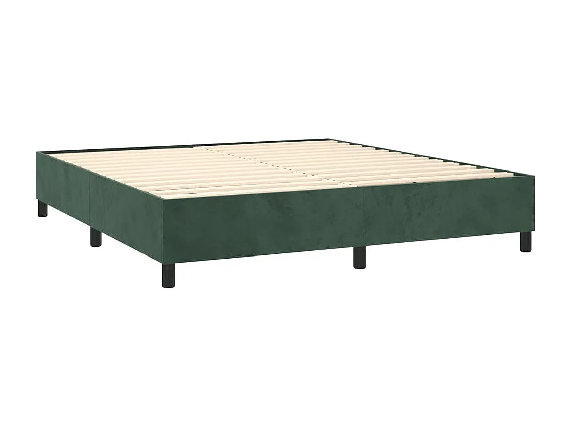 Boxspringbett mit Matratze Dunkelgrün 180x200 cm Samt