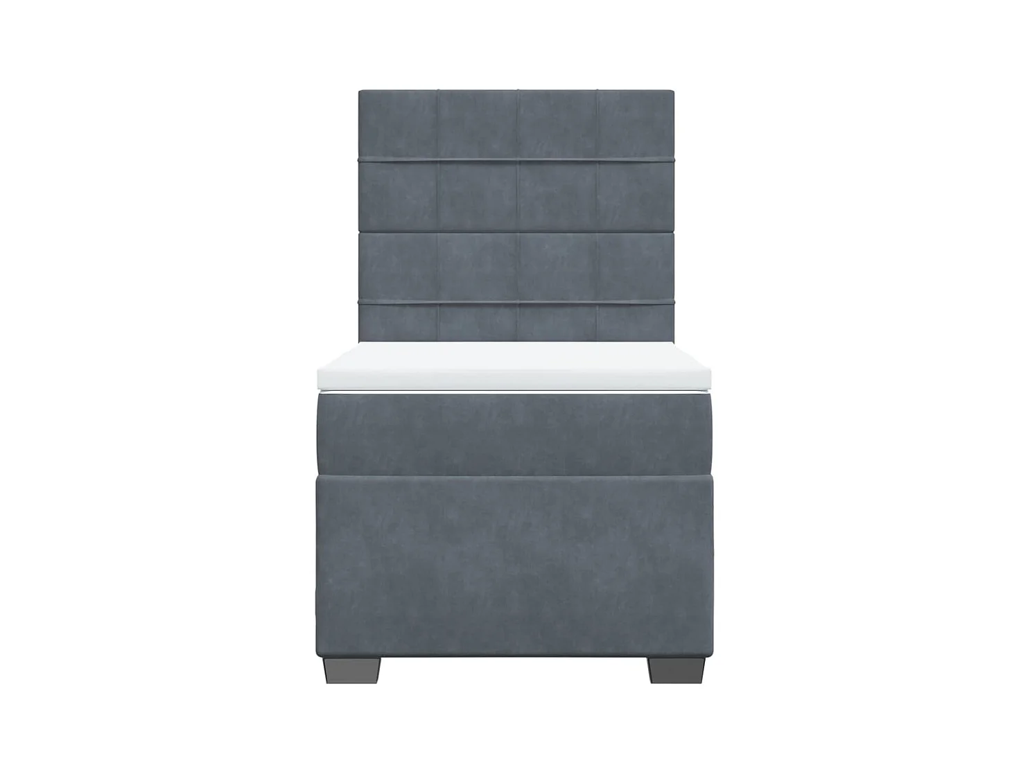 Sommier à lattes de lit et matelas Gris foncé 90x200 cm Velours