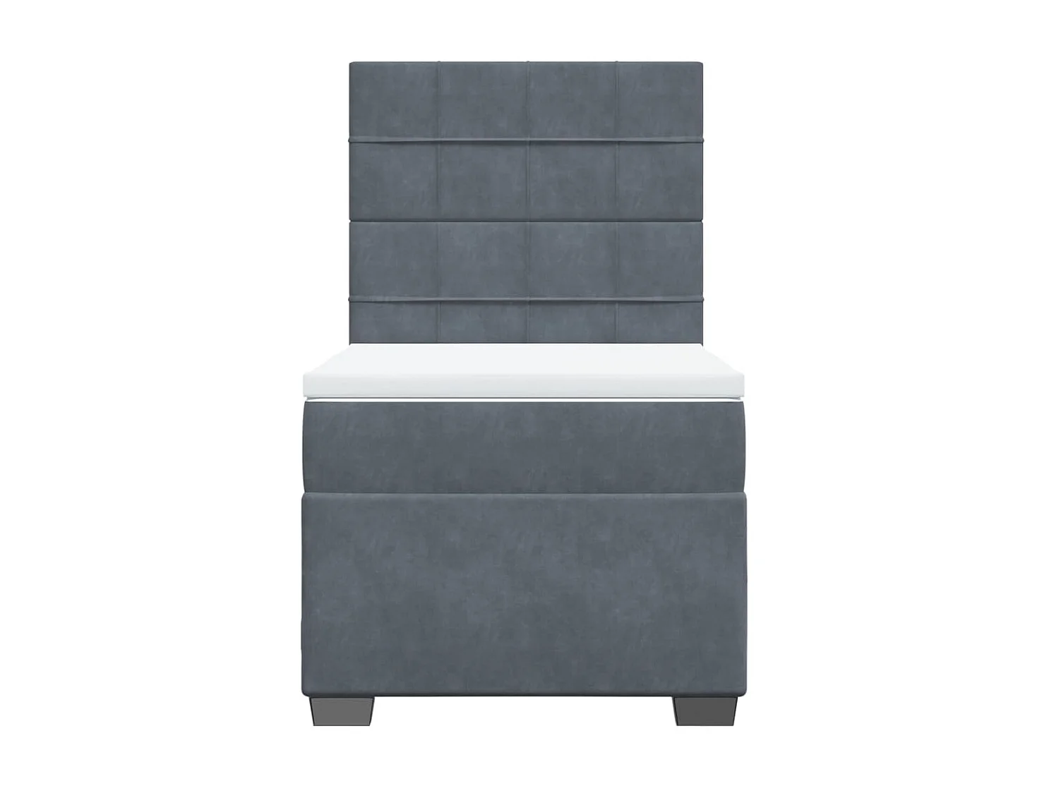 Boxspringbett mit Matratze Dunkelgrau 90x200 cm Samt