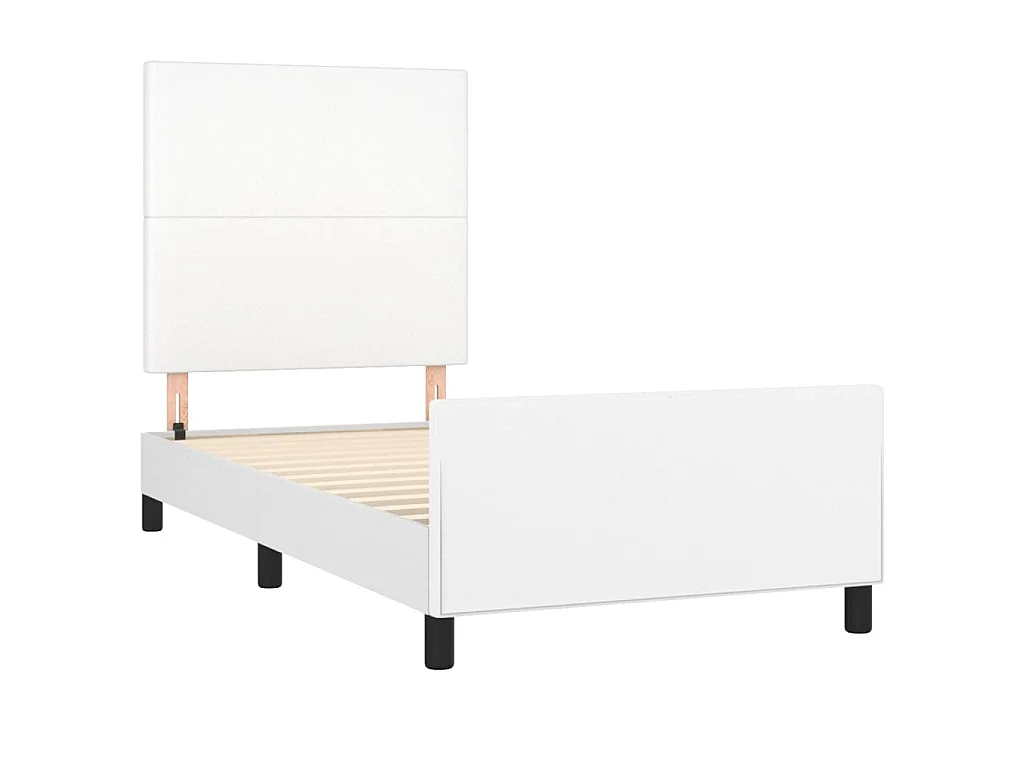 Cadre de lit sans matelas blanc 90x190 cm similicuir