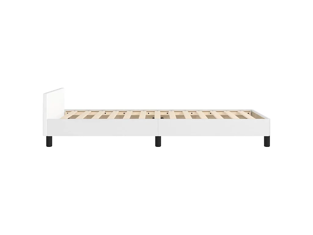 Cadre de lit sans matelas blanc 90x190 cm similicuir