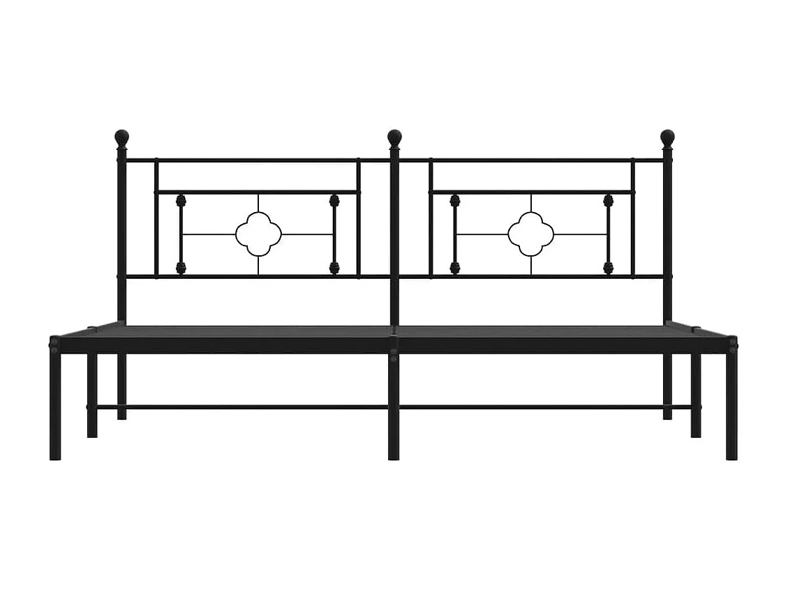 Estrutura de cama em metal com cabeceira 180x200 cm preto