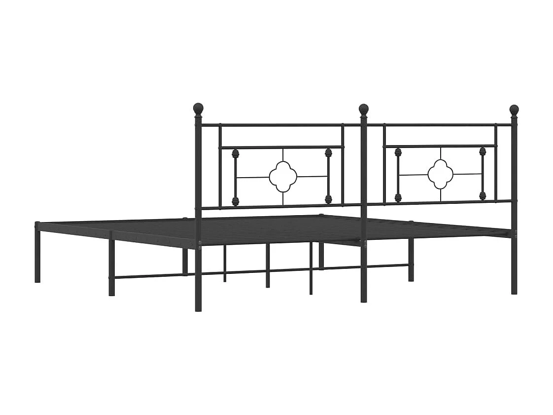 Estrutura de cama em metal com cabeceira 180x200 cm preto