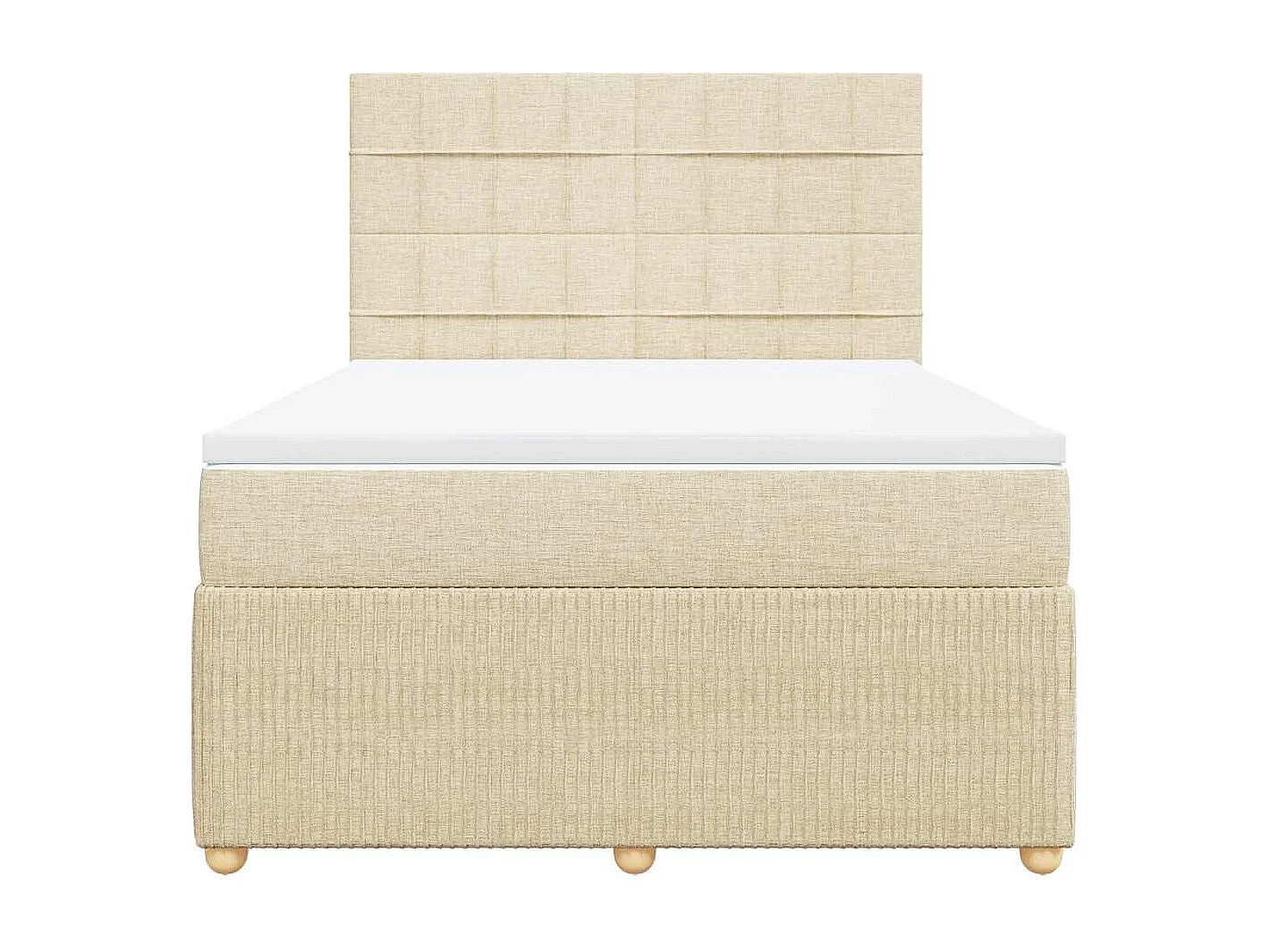 Giroletto a Molle con Materasso Crema 140x19 cm in Tessuto