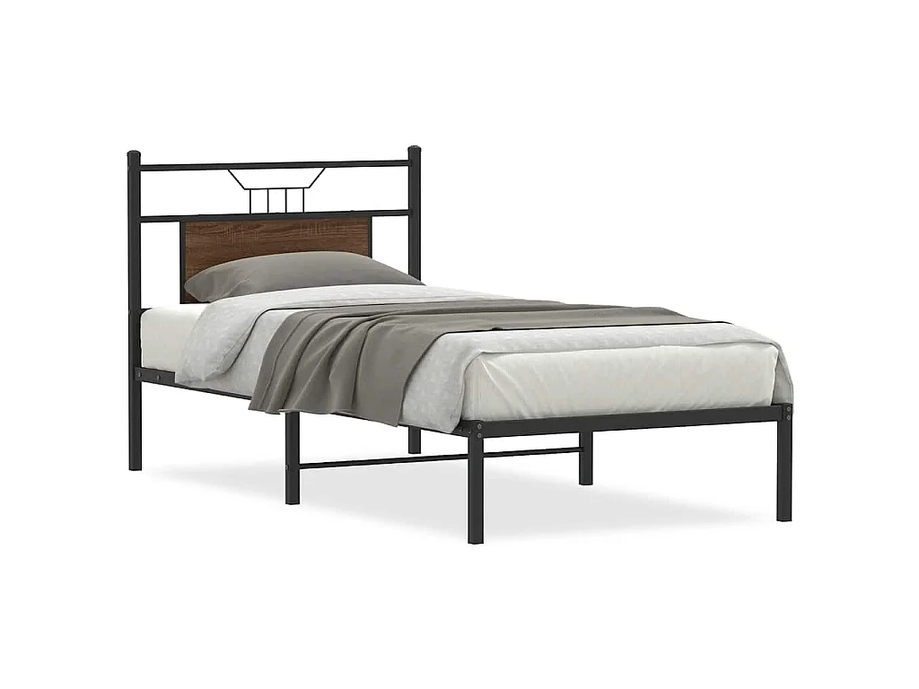 Cadre de lit sans matelas chêne marron 90x190cm bois ingénierie