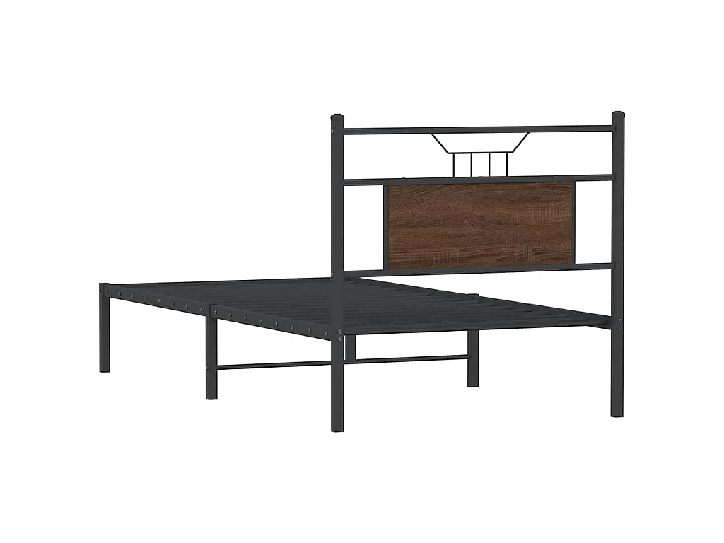 Cadre de lit sans matelas chêne marron 90x190cm bois ingénierie
