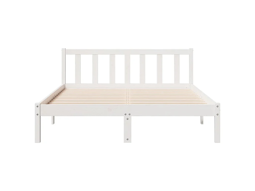 Massivholzbett Extra Lang ohne Matratze Weiß 160x220 Kieferholz