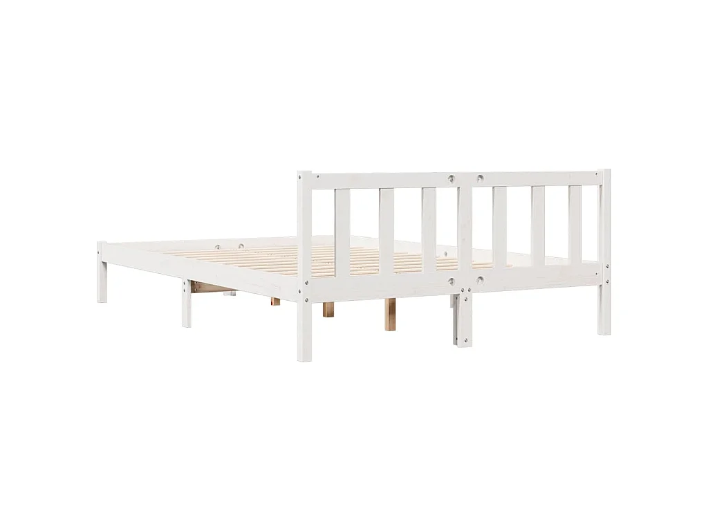 Massivholzbett Extra Lang ohne Matratze Weiß 160x220 Kieferholz