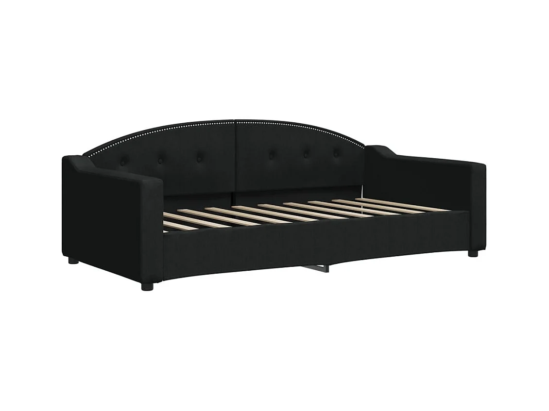 Slaapbank met onderschuifbed en lades 90x190 cm stof zwart