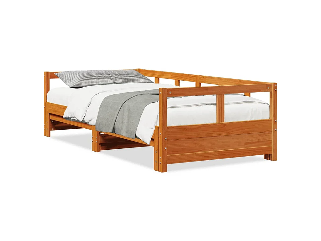 Lit de jour sans matelas cire marron 90x190 cm bois pin massif