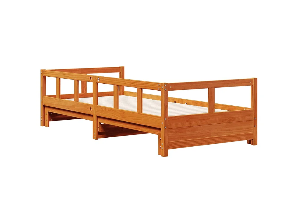 Lit de jour sans matelas cire marron 90x190 cm bois pin massif