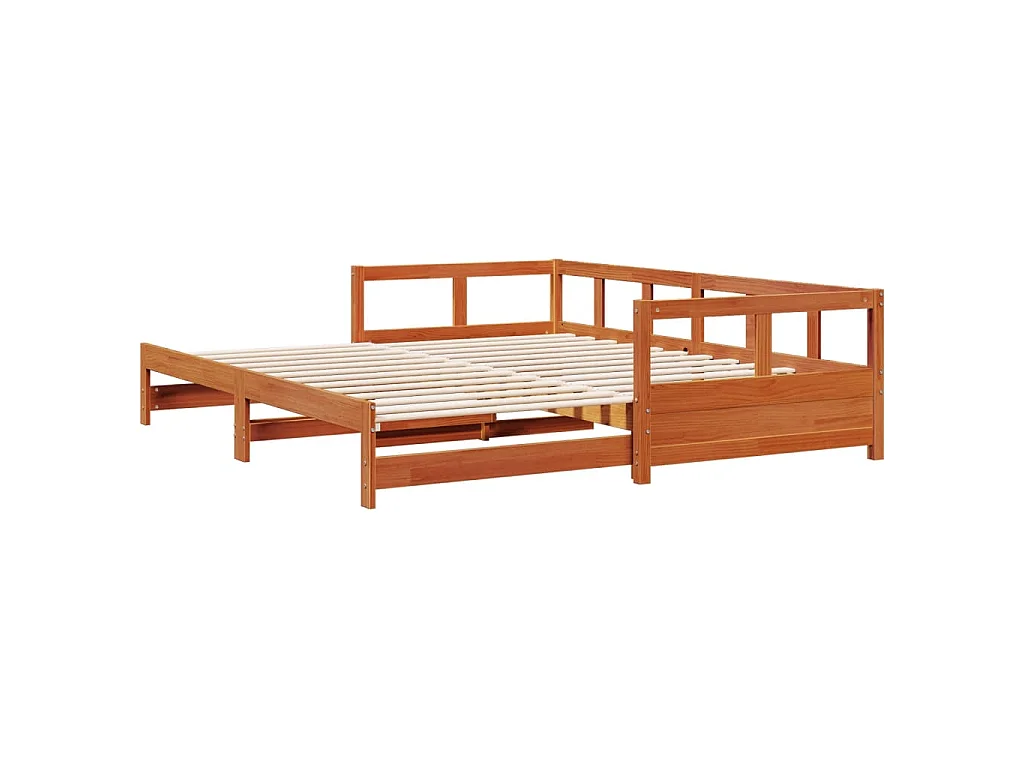 Lit de jour sans matelas cire marron 90x190 cm bois pin massif