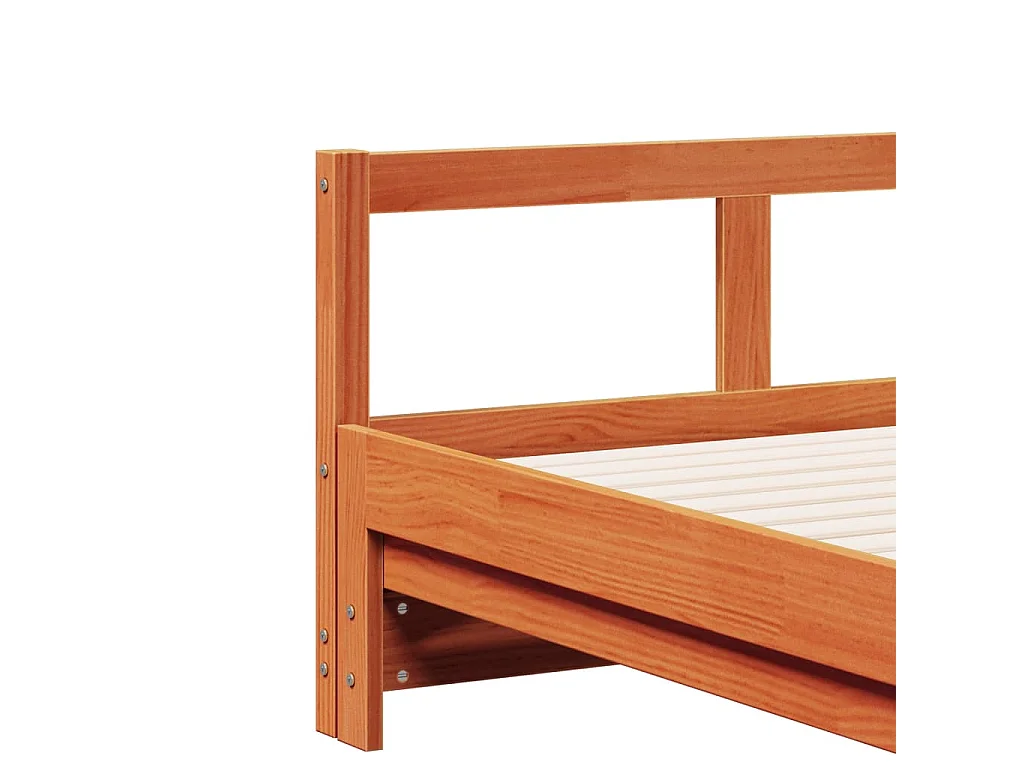 Lit de jour sans matelas cire marron 90x190 cm bois pin massif