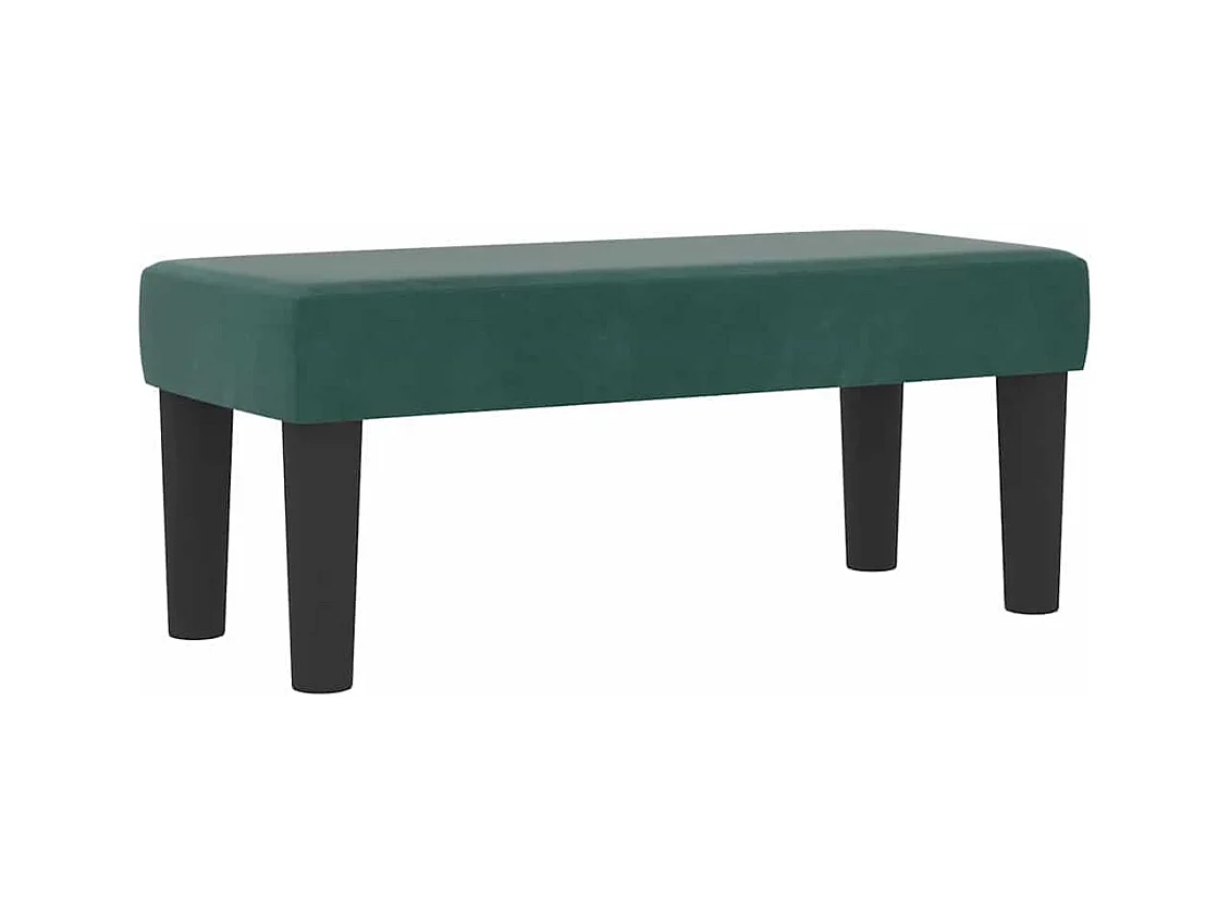Lit à ressorts avec matelas Vert foncé 90 x 200 cm Velours