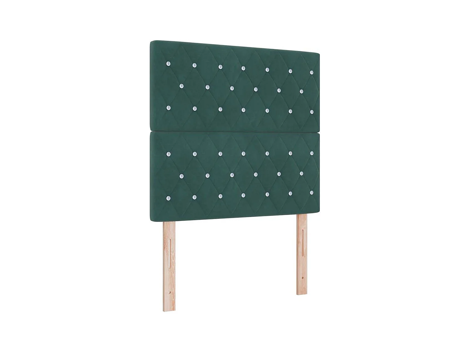 Lit à ressorts avec matelas Vert foncé 90 x 200 cm Velours