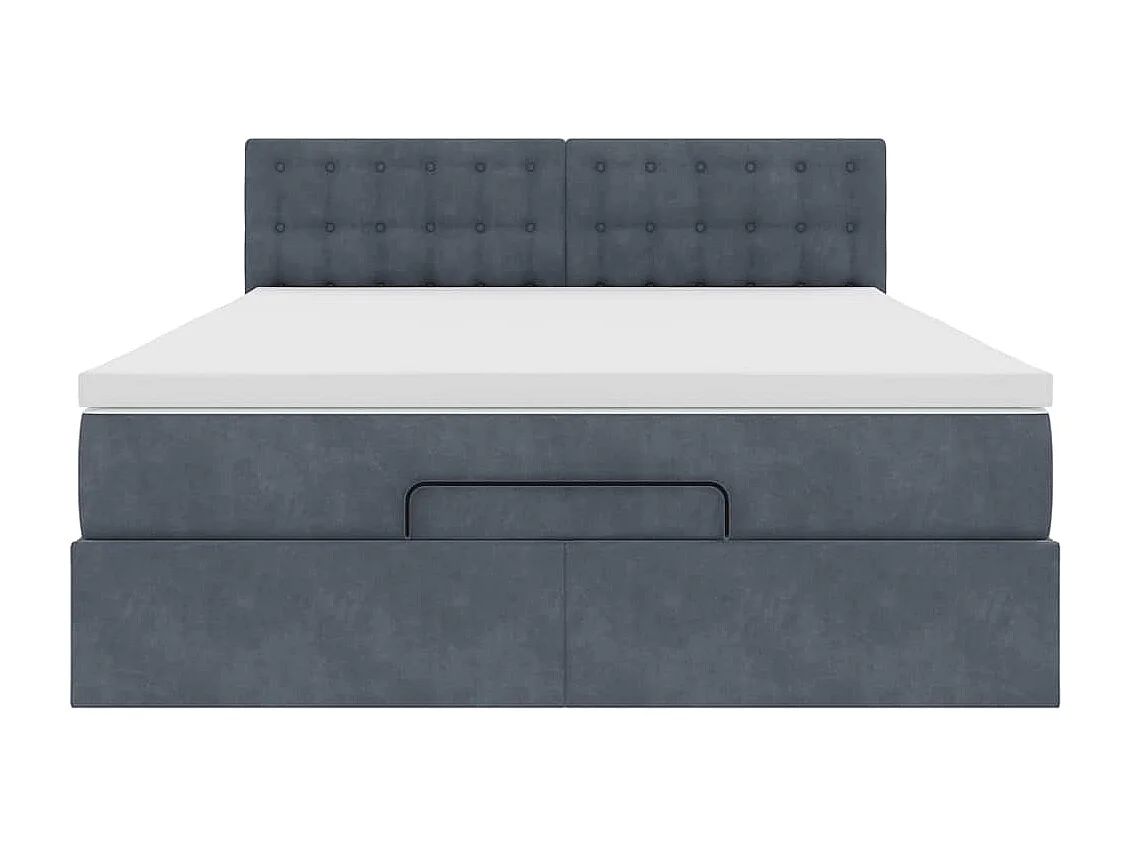 Estrutura de cama otomana com colchão 140x200cm cinzento escuro