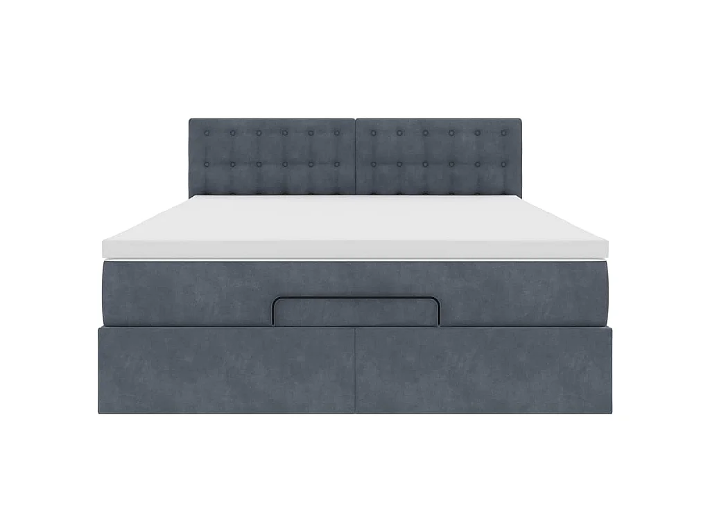 Ottoman bed met matras en LED's 140x200cm fluweel donkergrijs