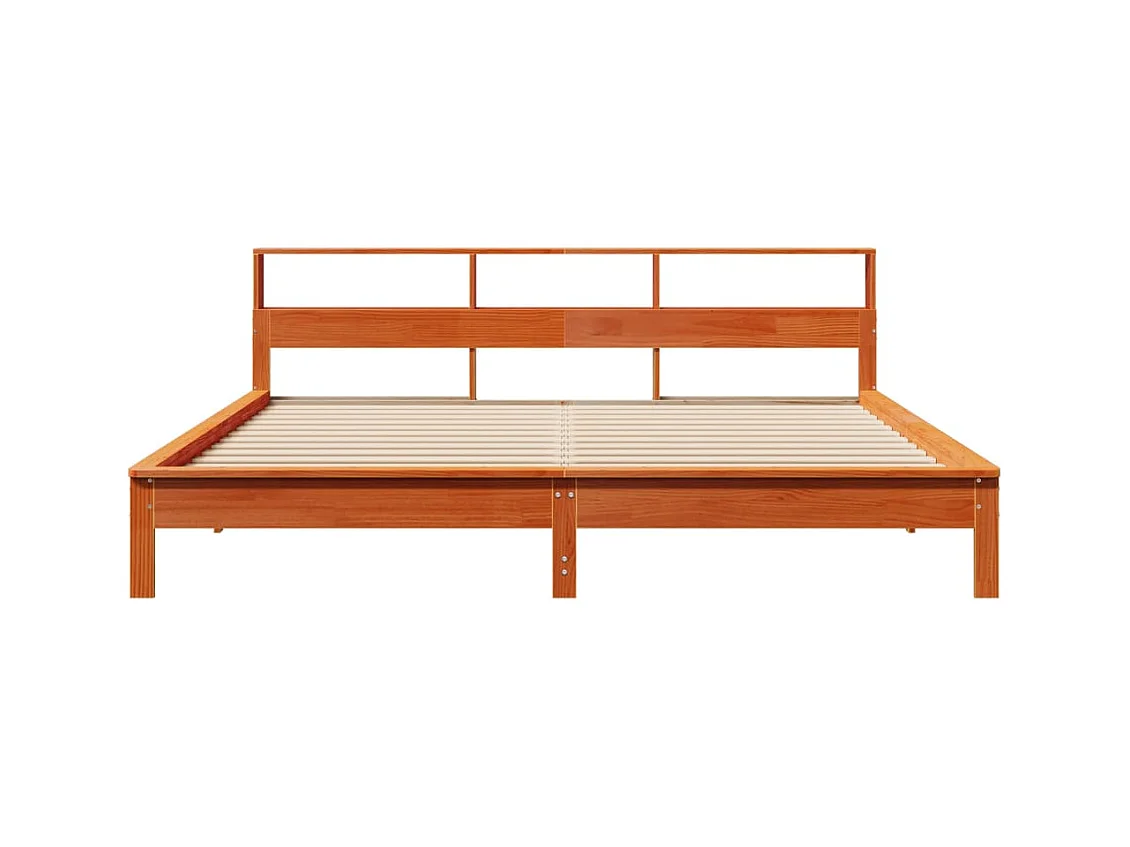 Bedframe zonder matras massief grenenhout wasbruin 180x200 cm