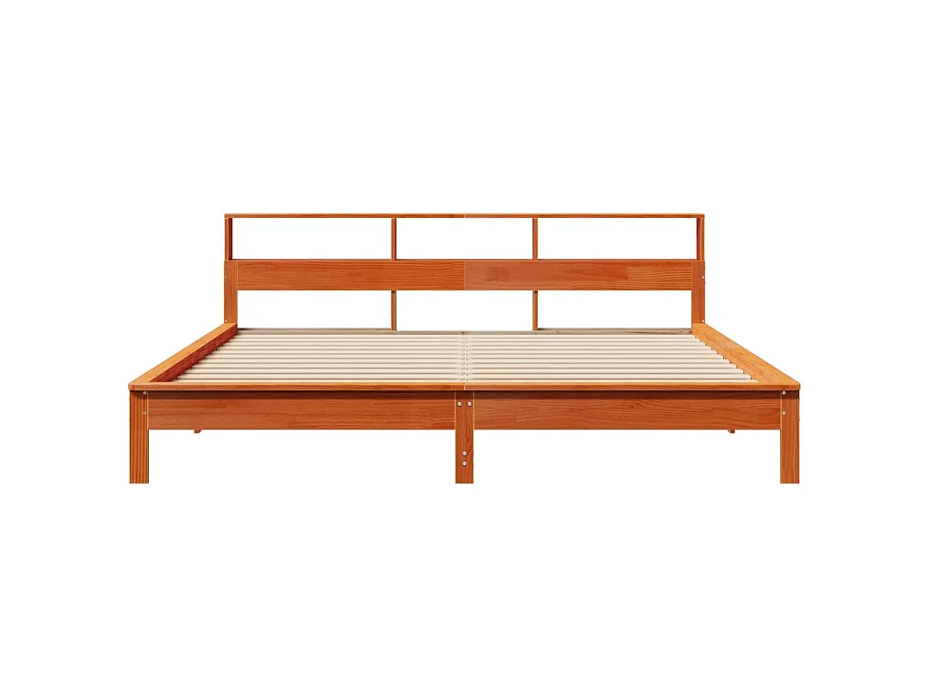 Bedframe zonder matras massief grenenhout wasbruin 180x200 cm