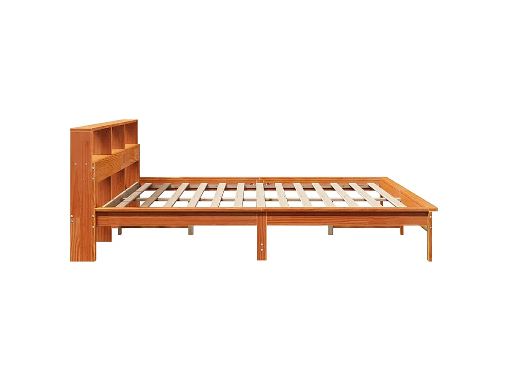 Bedframe zonder matras massief grenenhout wasbruin 180x200 cm