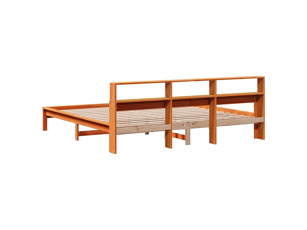 Bedframe zonder matras massief grenenhout wasbruin 180x200 cm