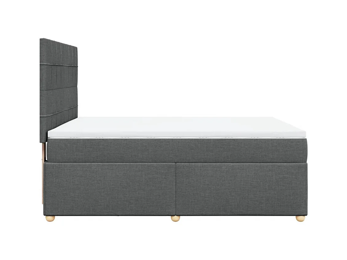 Sommier à lattes de lit avec matelas Gris foncé 140x190cm Tissu
