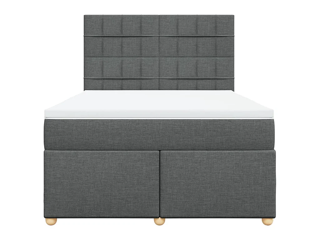 Boxspringbett mit Matratze Dunkelgrau 140x190 cm Stoff