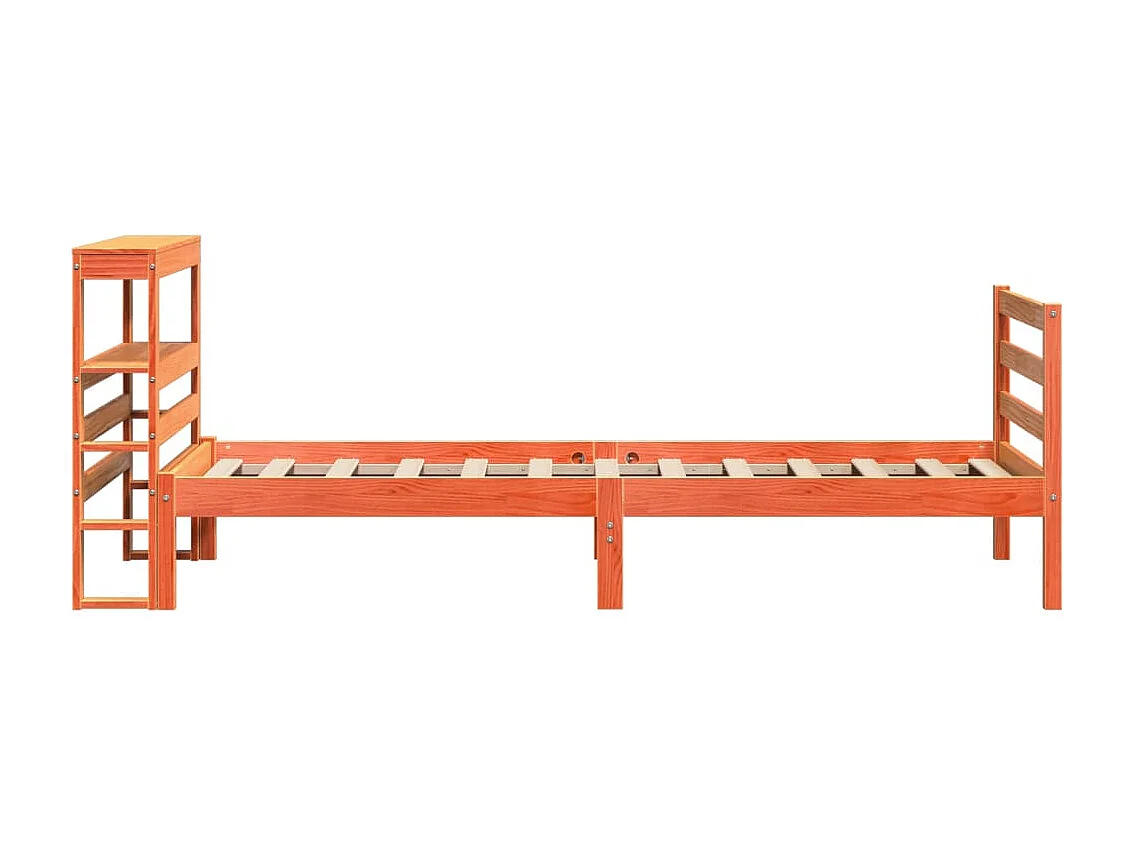 Bedframe zonder matras massief grenenhout wasbruin 90x200 cm