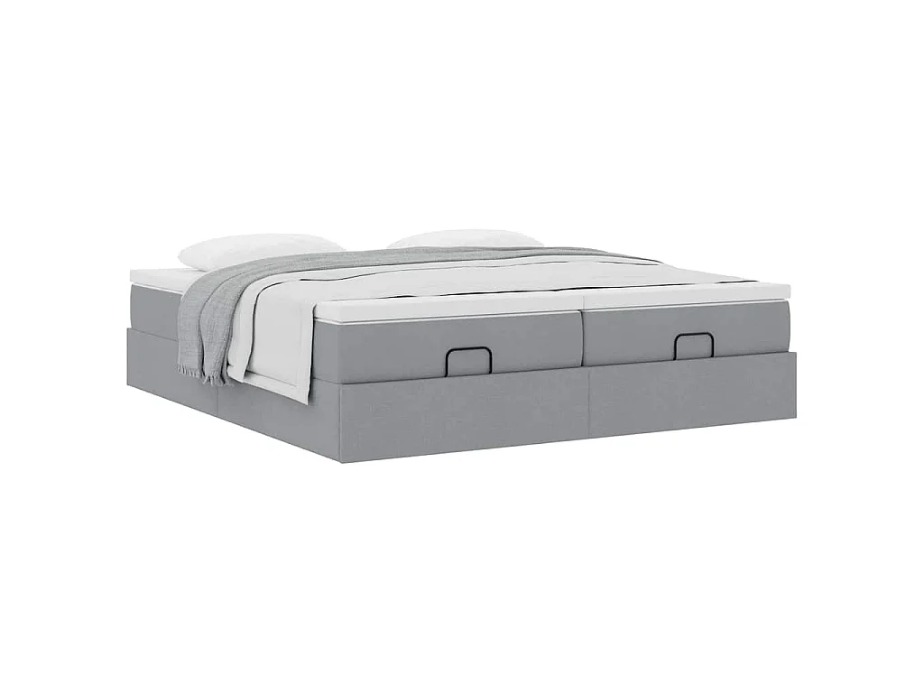 Struttura Letto Pouf con Materassi 160x200 cm in Tessuto
