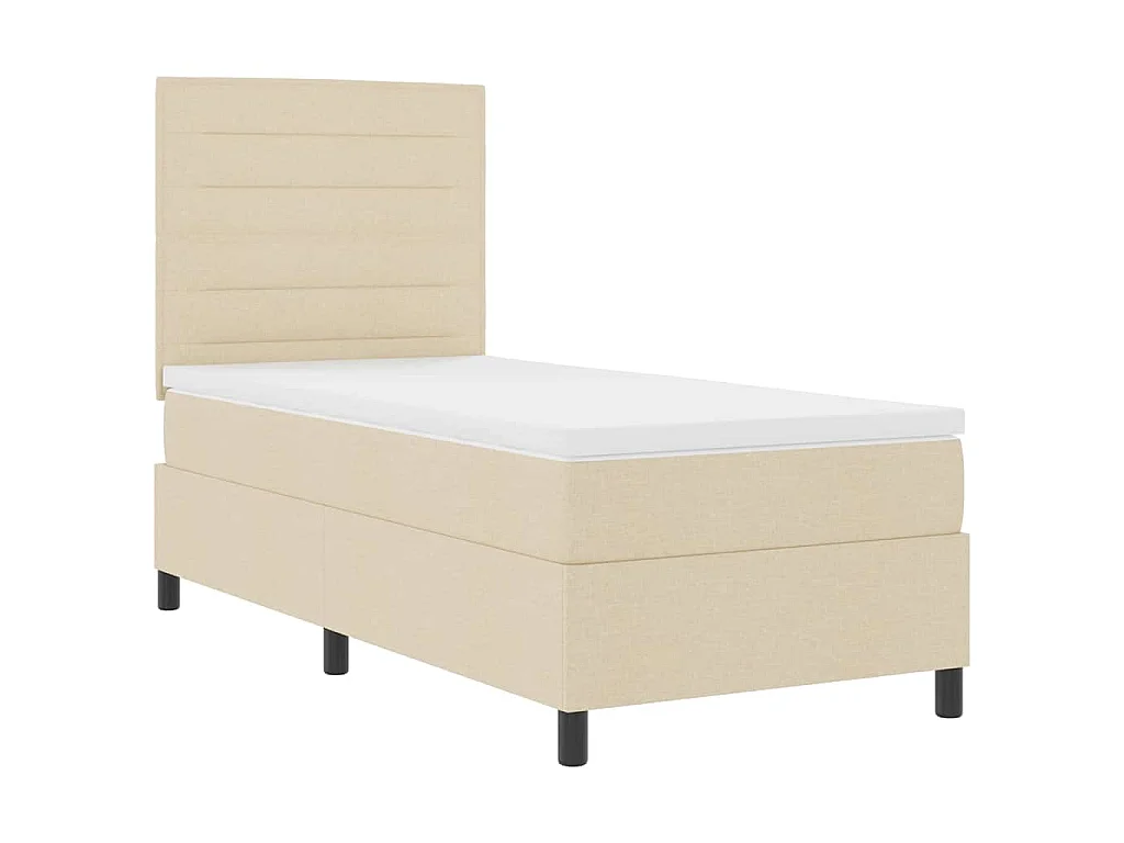 Boxspringbed met matras met hoofdeinde Crème 90 x 200 cm Stof