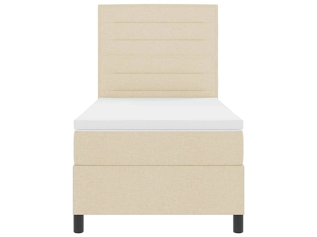 Boxspringbed met matras met hoofdeinde Crème 90 x 200 cm Stof