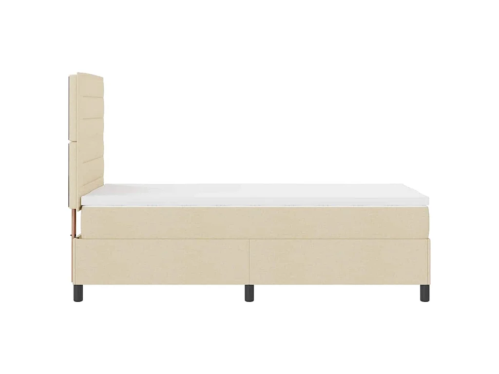 Boxspringbed met matras met hoofdeinde Crème 90 x 200 cm Stof