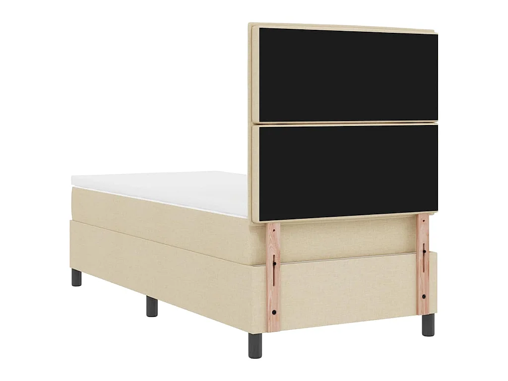 Boxspringbed met matras met hoofdeinde Crème 90 x 200 cm Stof
