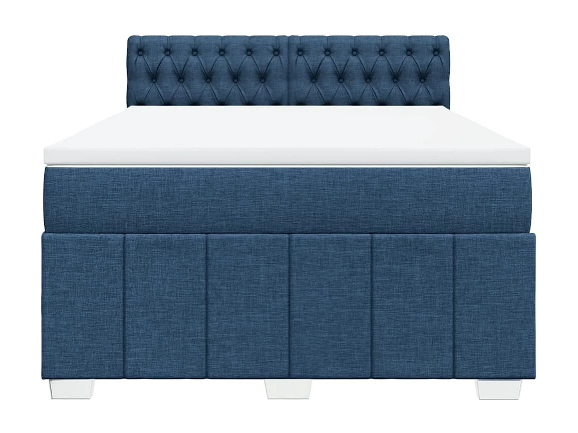Boxspring met matras stof blauw 160x200 cm