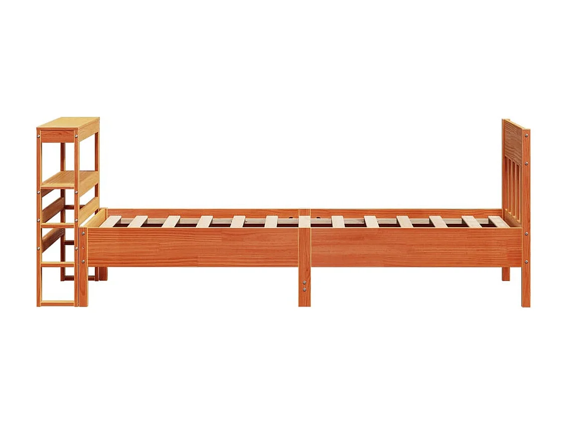 Letto senza Materasso Marrone Cera 90x190 cm in Legno di Pino