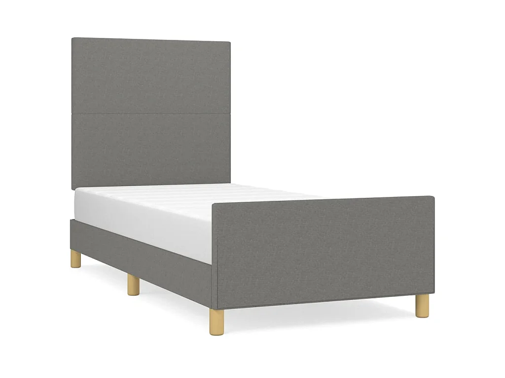 Cadre de lit sans matelas gris foncé 90x190 cm tissu