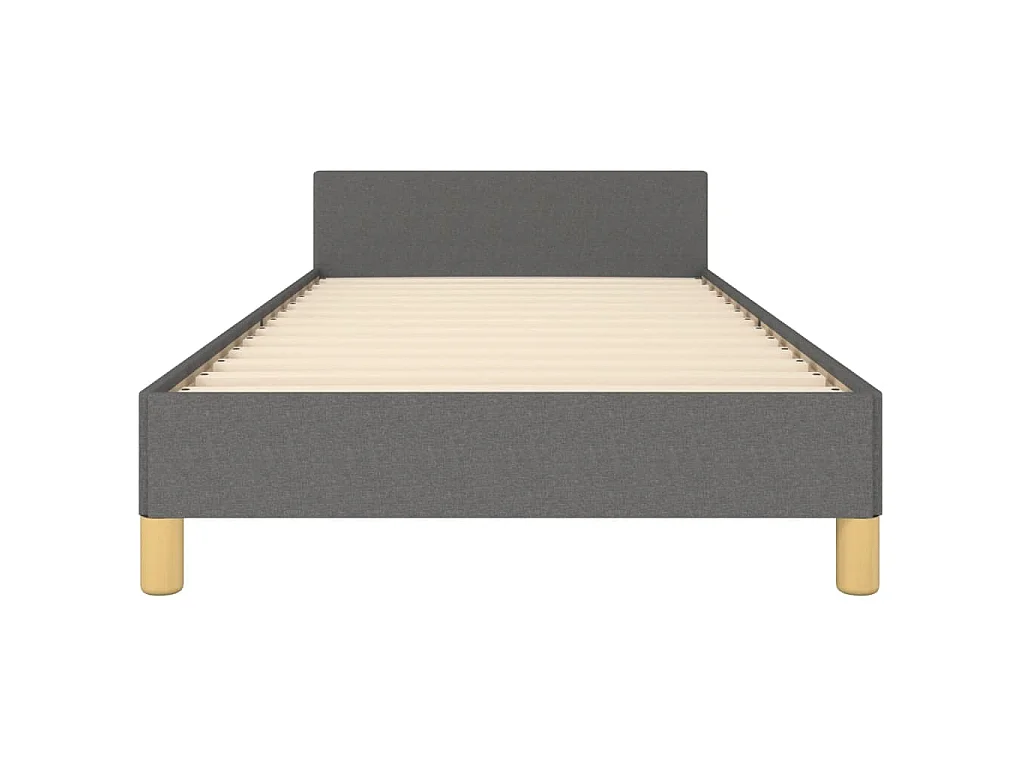 Cadre de lit sans matelas gris foncé 90x190 cm tissu