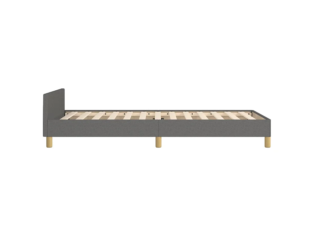 Cadre de lit sans matelas gris foncé 90x190 cm tissu