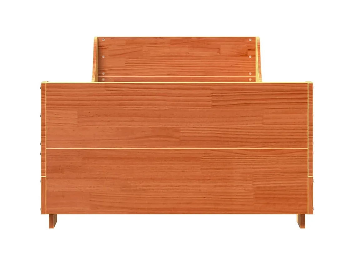 Massivholzbett ohne Matratze Wachsbraun 90x190 cm Kiefernholz
