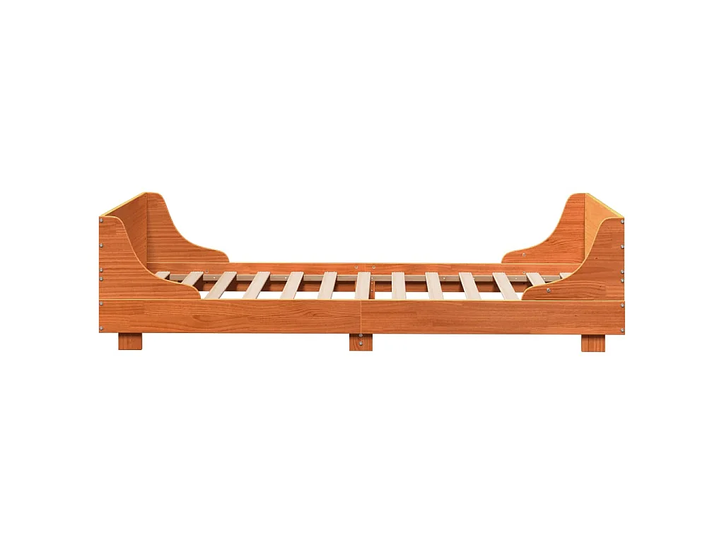 Bedframe zonder matras massief grenenhout wasbruin 90x190 cm