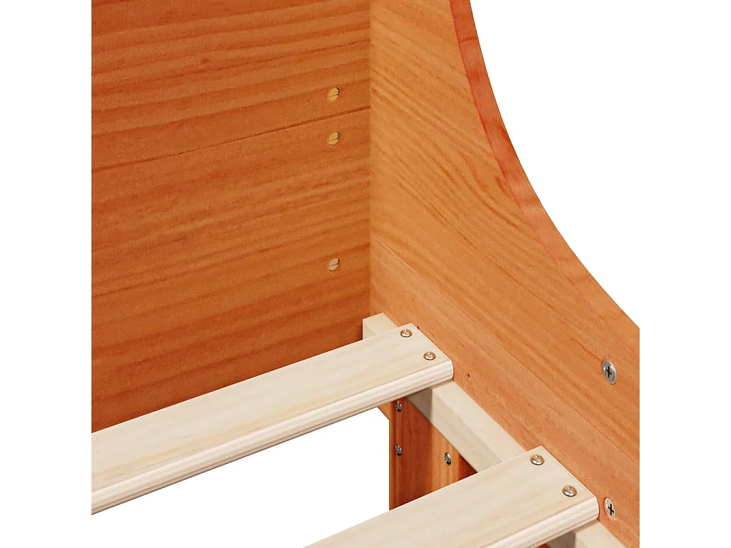 Bedframe zonder matras massief grenenhout wasbruin 90x190 cm