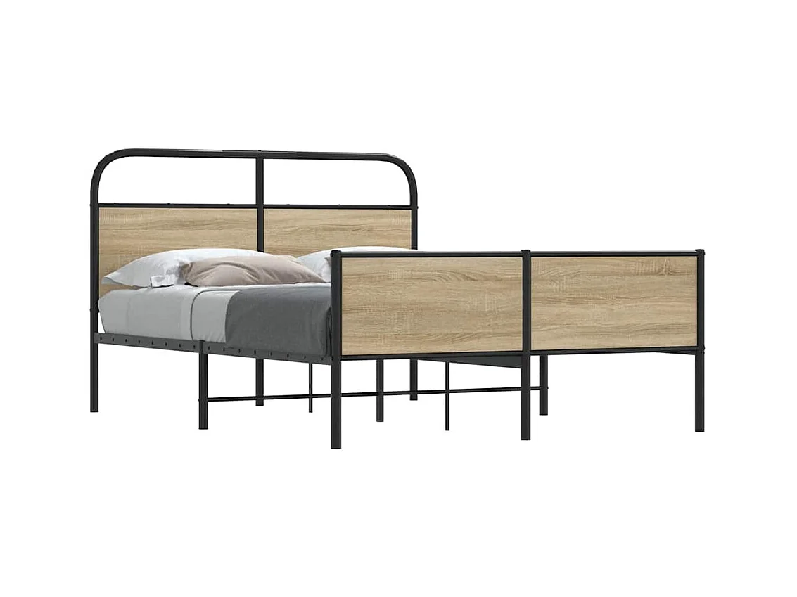 Cadre de lit sans matelas 140x190 cm chêne sonoma