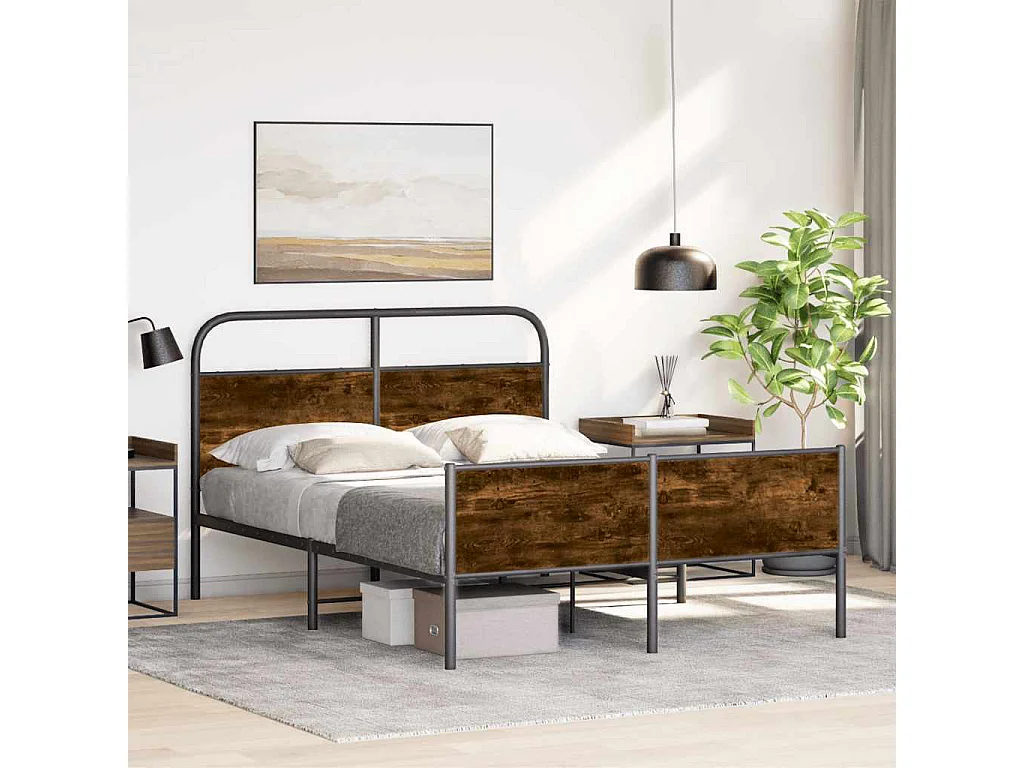 Cadre de lit sans matelas 140x190 cm chêne sonoma
