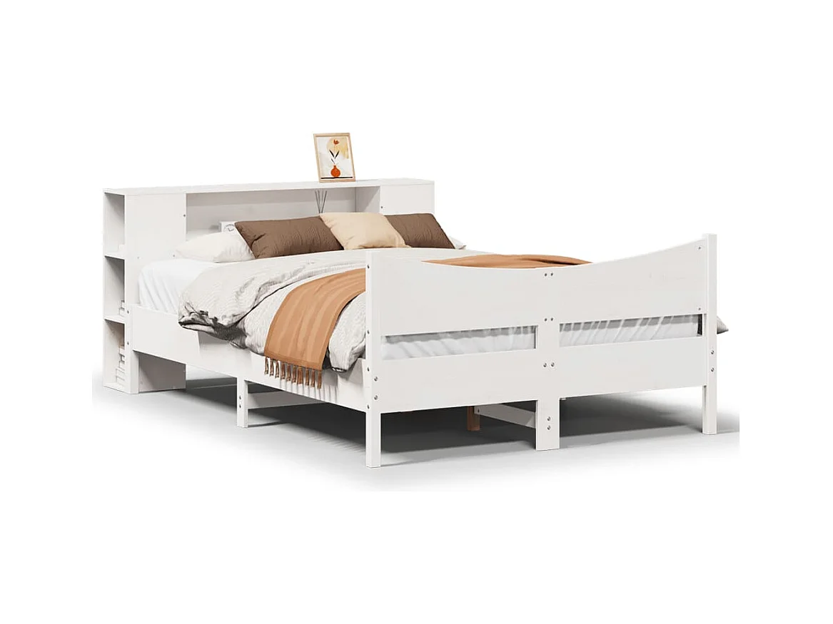 Cadre de lit sans matelas blanc 140x200 cm bois de pin massif