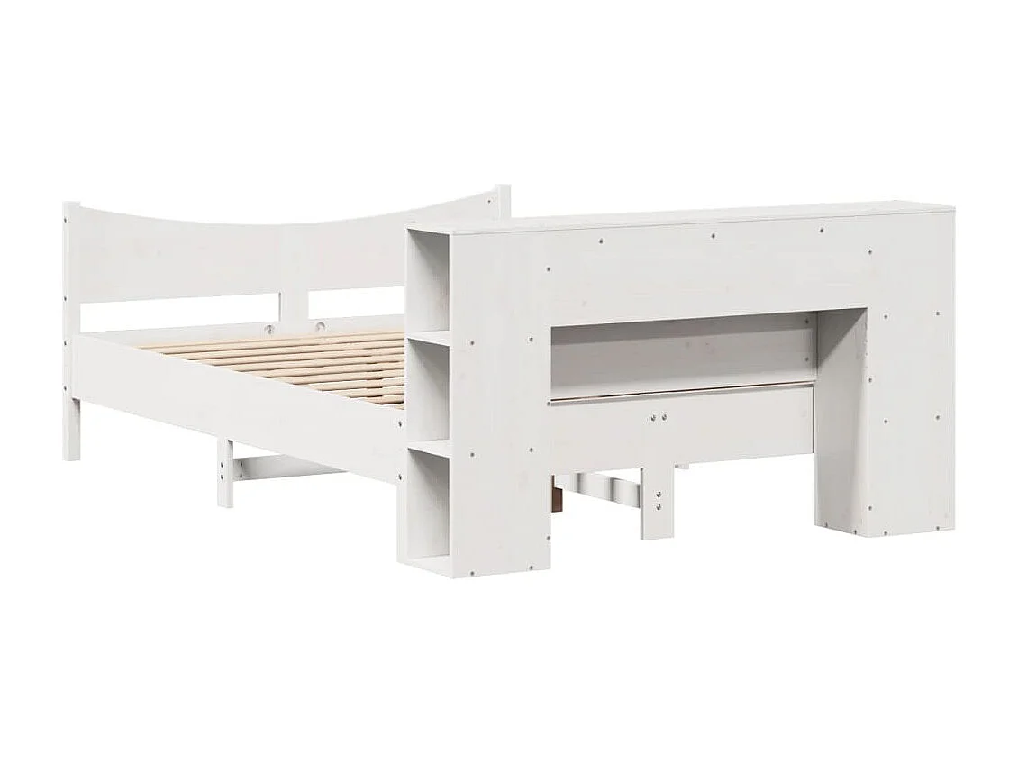 Bedframe zonder matras massief grenenhout wit 140x200 cm